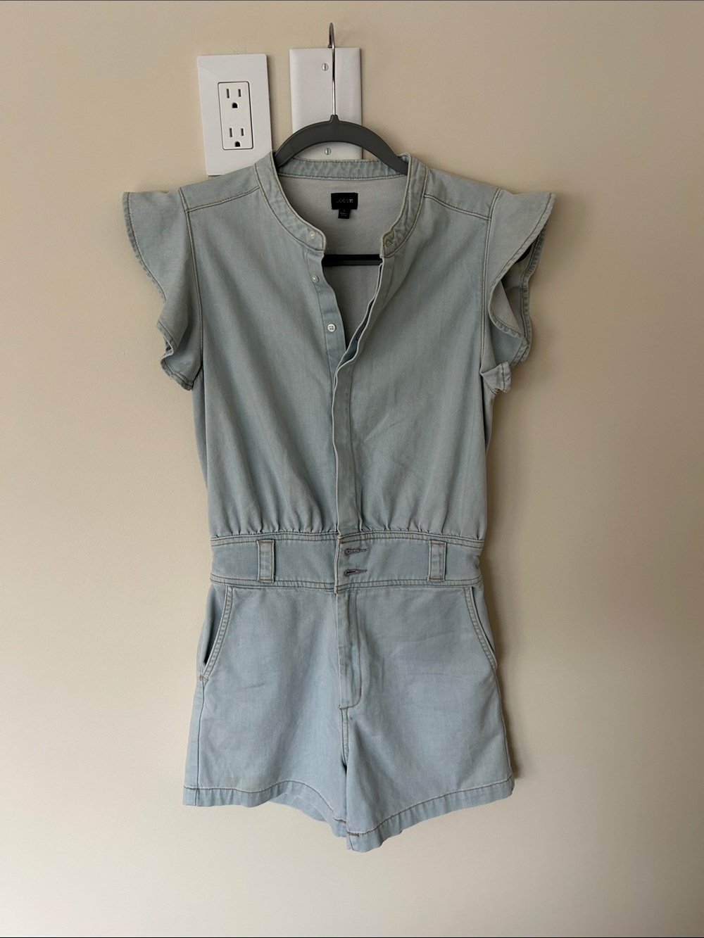 Joe's Jeans Light Wash Denim Short Sleeve Romper